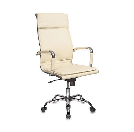 CH-993 Кресло экокожа, крестовина обивка слоновая кость ivory, каркас хром ID 664066