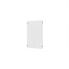 А-01.2 Двери средние стеклянные 78x0,5x116 см, Агат стекло прозрачное ясень/палдао