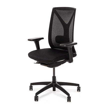 DION MeshBl 870 1D black SLW 50  DION M  Кресло ткань+сетка,крест.пл. черный,каркас черный