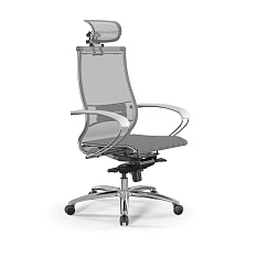 S-2 Samurai Кресло сетка/экокожа  Infinity Easy Clean, обивка белый 18.2.15.49