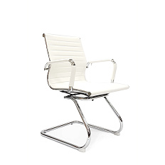 RT-04S Кресло экокожа, полозья хром обивка белый 86
