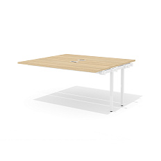 RM-2.1 (x2) + F-62 Промежуточный сдвоенный стол прямой с люком на металлокаркасе Rio Project швейцарский вяз / белый