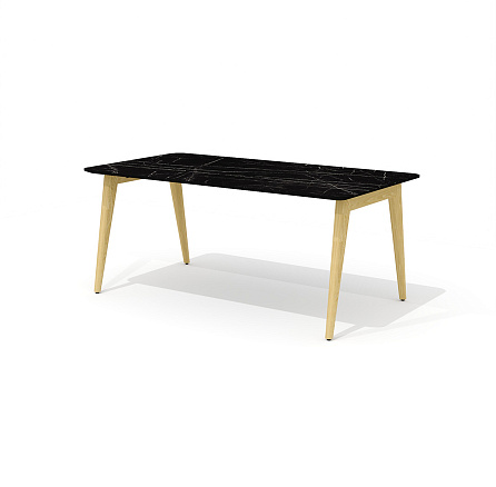 REM-180 Стол руководителя 180x95x75 Remo мрамор черный/металл черный