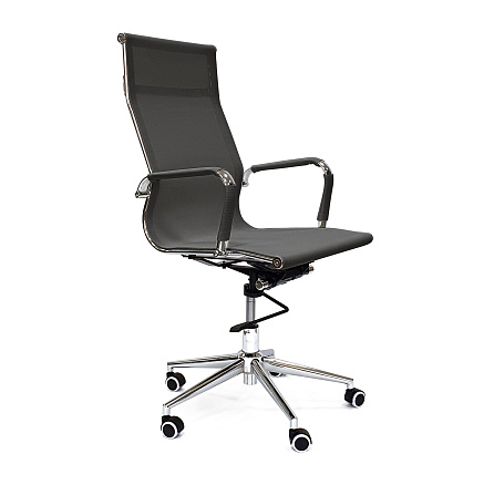 RT-01Q Кресло сетка, крестовина хром, knee-tilt обивка черный