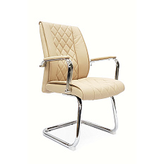 RT-720BS Кресло экокожа, полозья хром обивка бежевый 70