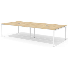 RM-2.1 (x4) + F-54 Двойная группа сдвоенного стола прямого с люком на металлокаркасе Rio Project швейцарский вяз / белый