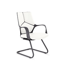 Айкью Н/п CH-710 BL Кресло экокожа белый S-0402, полозья черный