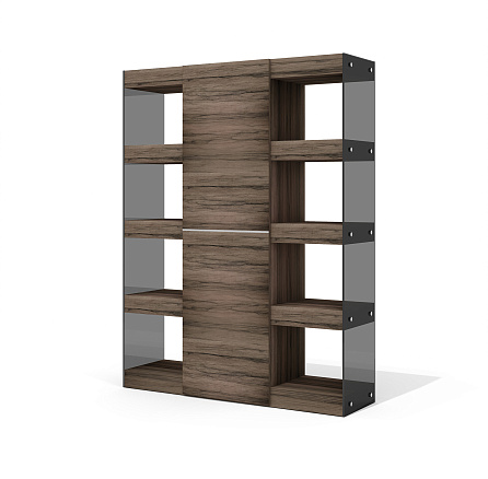 GS-7 Шкаф-гардероб лимба темная/стекло тонированное