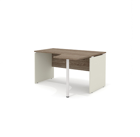 R-3.2R + L-710 Эргономичный стол правый с опорой Rio Base дуб Верцаска/беж