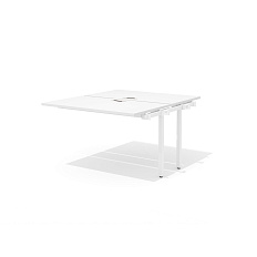 RM-4.1 (x2) + F-60 Промежуточный сдвоенный стол прямой с люком на металлокаркасе Rio Project белый