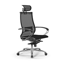 S-2 Samurai Кресло сетка/экокожа  Infinity Easy Clean, обивка черный 1D.2.15.49