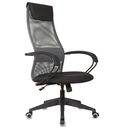 CH-607 Кресло сетка/ткань темно-серый TW-04 сиденье черный Neo Black, крест. пластик, ID1900371