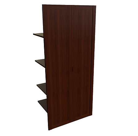 22552 Наполнение высокого шкафа с деревянными дверьми и вешалкой Kingston темный орех