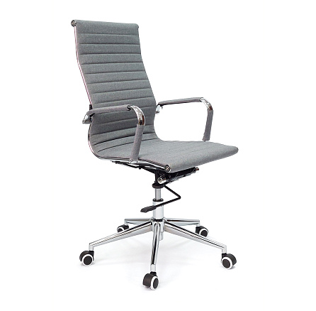 RT-03Q Кресло ткань, крестовина хром knee-tilt обивка серый grey #6