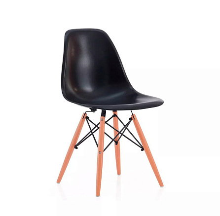 Y-971 Стул пластик, каркас дерево обивка черный