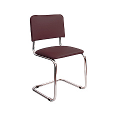 СИЛЬВИЯ Стул иск. кожа, полозья хром обивка бордовый V-12, каркас хром