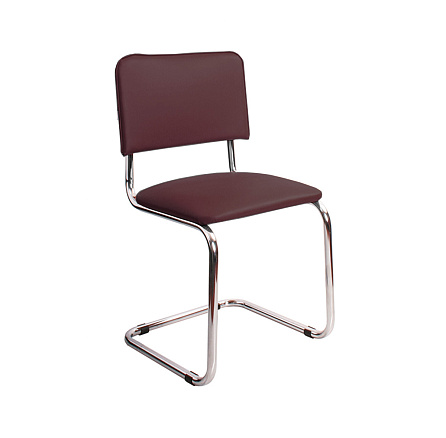 СИЛЬВИЯ Стул иск. кожа, полозья хром обивка бордовый V-12, каркас хром