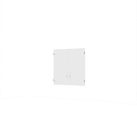 А-02.2 Двери низкие стеклянные 78x0,5x77 см, Агат стекло прозрачное ясень/палдао