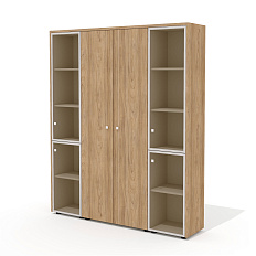 Шкаф для документов и одежды со стеклом (комплектация 46) 163,6х37х200,8  Рио Директ / Rio Direct вя