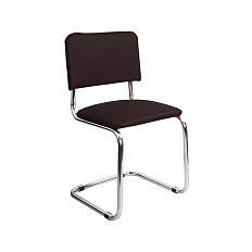 СИЛЬВИЯ Стул иск. кожа, полозья хром обивка темно-коричневый V-3, каркас хром
