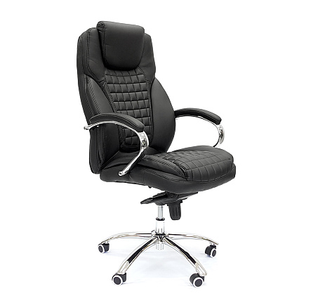 RT-514-1 Кресло экокожа, крестовина хром, механизм мультиблок обивка черный 40