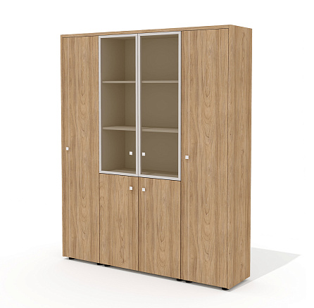 Шкаф для документов (комплектация 48) 163,6х37х200,8 Рио Директ / Rio Direct вяз швейцарский/беж/сте