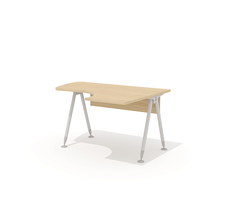 GM-103R + G-85 Эргономичный стол на металлокаркасе правый Гамма дуб Виченца / беж