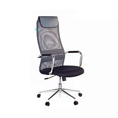 KB-9N Кресло сетка/ткань с подголов., крестовина хром обивка серый TW-04/TW-12 ID 1140273