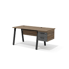 LM-11R + LF-4 Стол прямой с подвесной тумбой на МК Line Делиос/антрацит