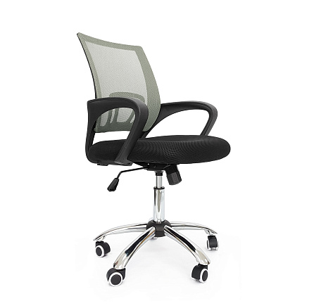 RT-696 Кресло сетка, крестовина хром, ТопГан обивка серый