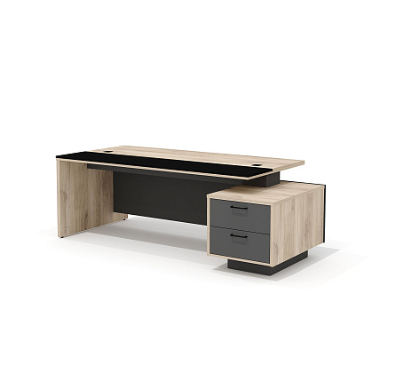 BR-20R Стол руководителя 230х115х76 Bruno дуб Кронберг/антрацит