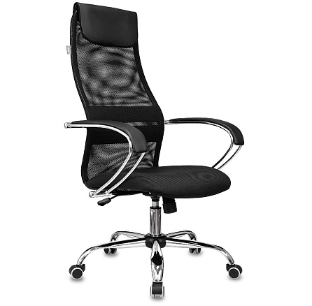 CH-607SL Кресло сетка/ткань TW-01 Neo BlacK черный, крестовина металл хром, ID1864115