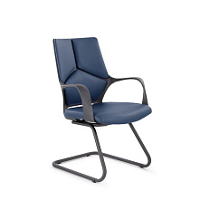 Айкью Н/п CH-710 BL Кресло экокожа темно-синий S-0419, полозья черный