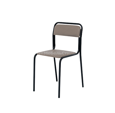 ЮНИТ СМ7/7-02 Стул иск. кожа, каркас металл обивка серый К-03, каркас черный