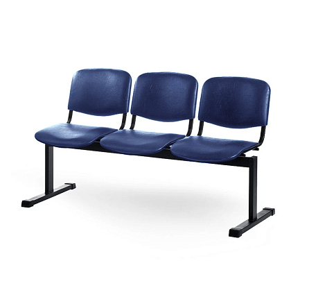 ТРИО СМ82/2-03 Многоместная секция обивка синий К-20, каркас черный