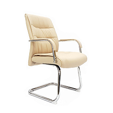 RT-333BS Кресло экокожа, полозья хром обивка бежевый 70
